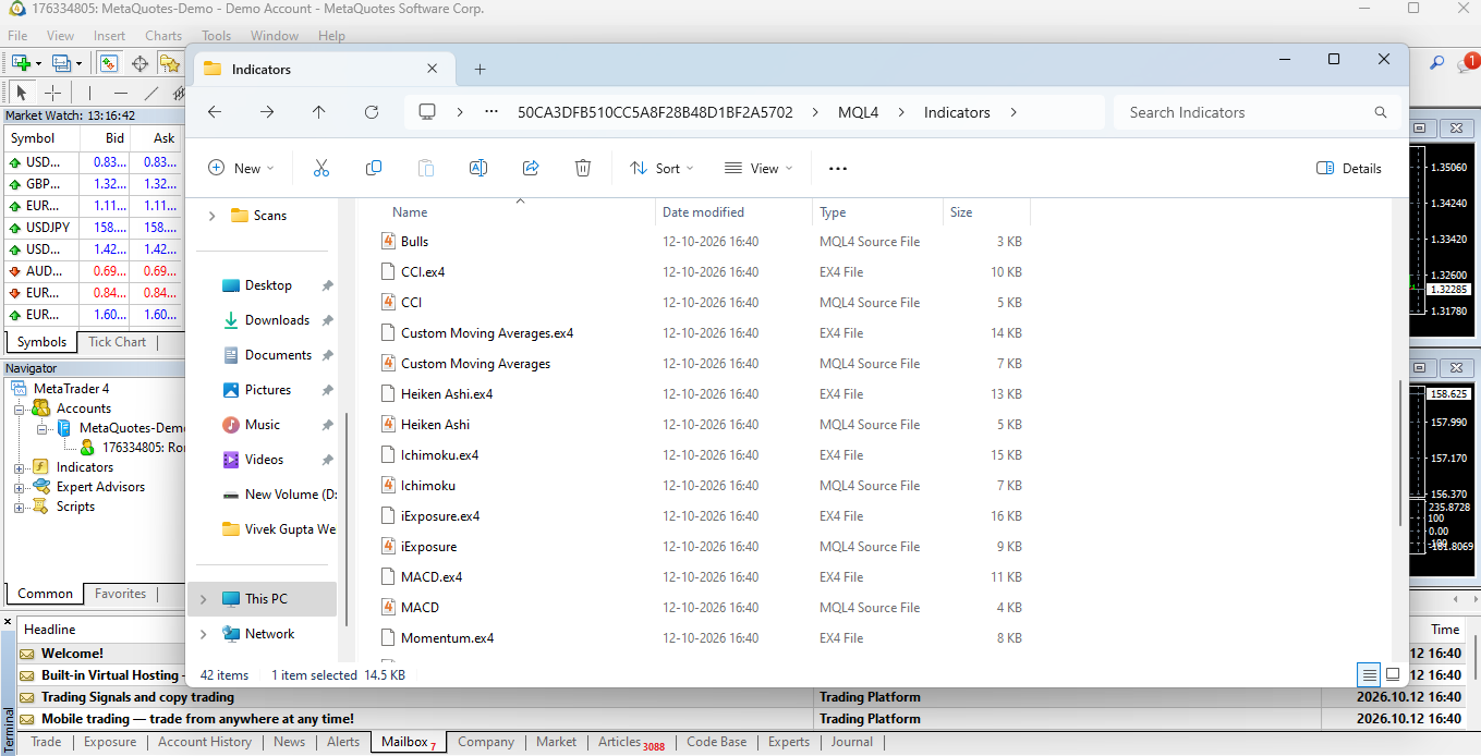 Data Folder on MT4